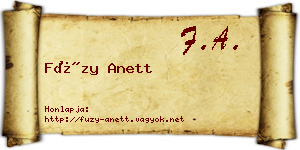 Füzy Anett névjegykártya