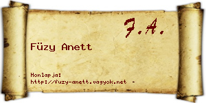 Füzy Anett névjegykártya