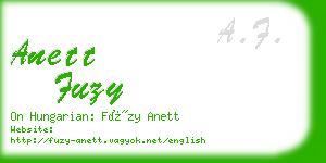 anett fuzy business card